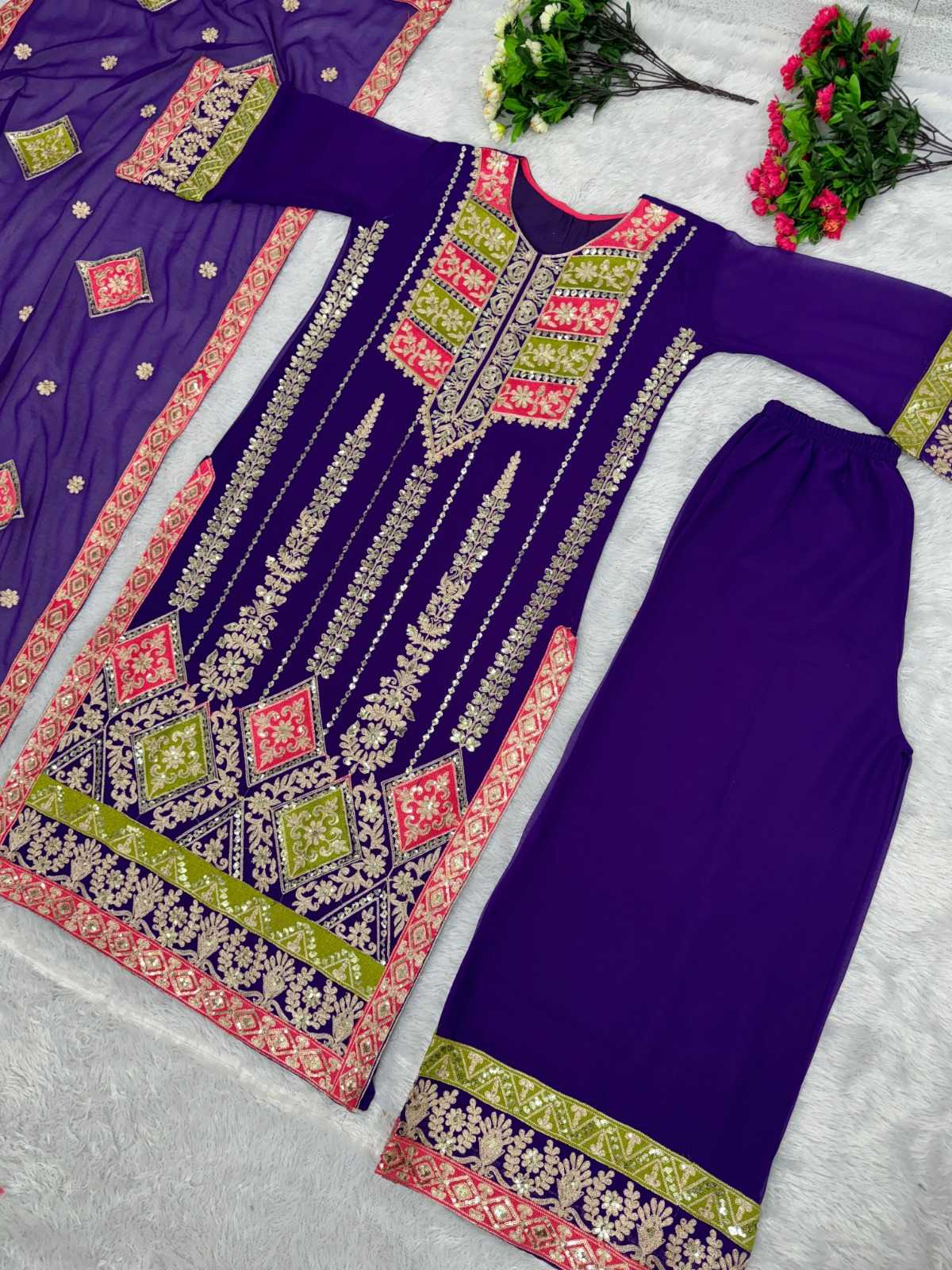 YNF FAUX GEORGETTE KSF HEAVY WHOLESALE SUITS MANUFACTURER  